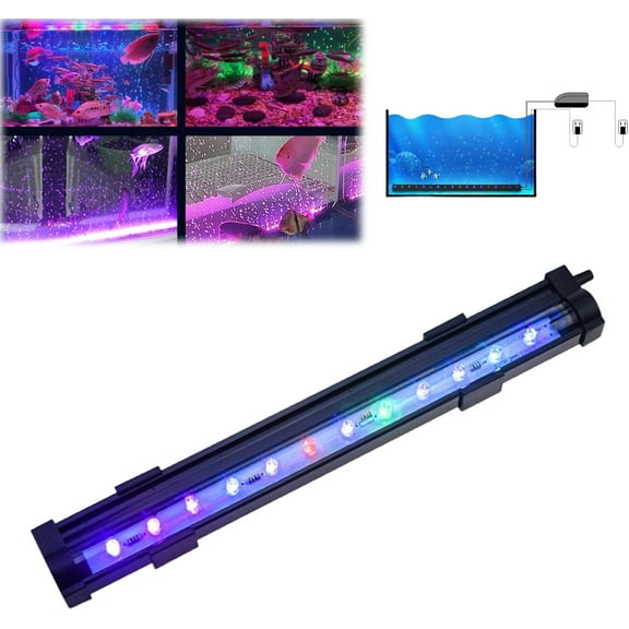 LED Aquarium Colorful Air Bubble Light, Forubom LED Aquarium Colorful Air Bubble Light, Fish Tank (US - 110V, 15CM)