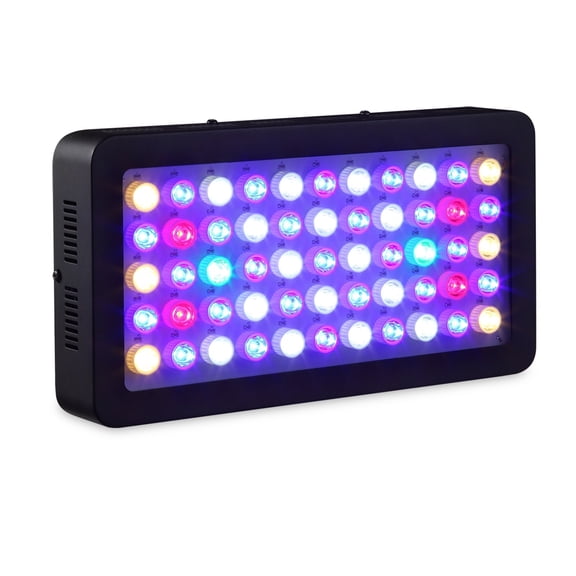 LED Aquarium Light 165W Full Spectrum Dimmable For Fish Tank Coral Reef Growth In Freshwater And Saltwater With White Blue LPS ,Easy to Install