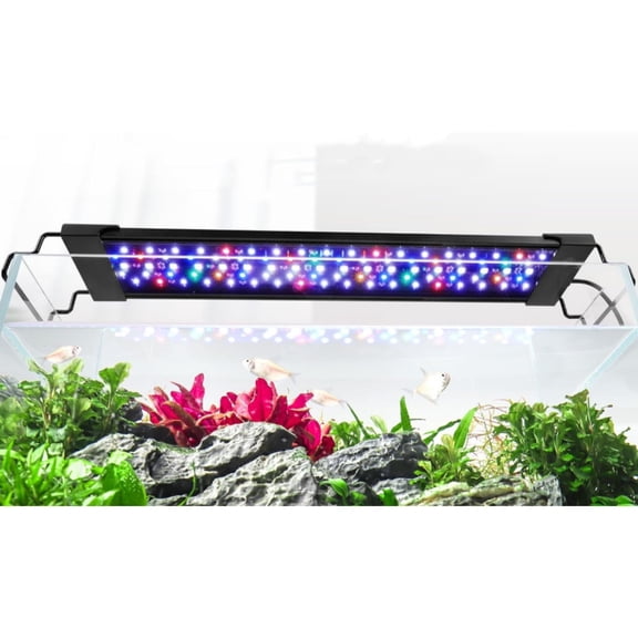 LED Aquarium Light, 24/7 Mode IP68 Waterproof Extendable Bracket Fish Tank Light, DIY Mode Full Spectrum Aquarium Plant Light, Adjustable Timer/Brightness Memory Function for 24-32 Inch Fish Tank