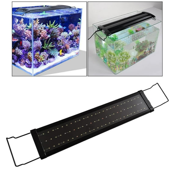 LED Aquarium Light Fishes Tank Light with Extendable Brackets Full 60cm 18W