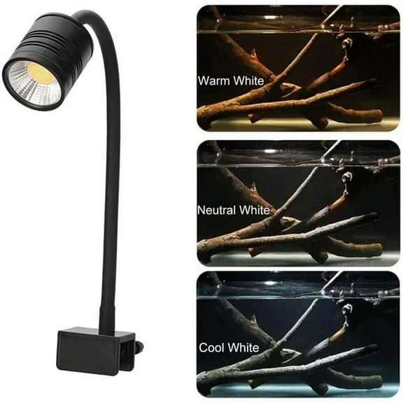 LED Aquarium Light Freshwater Fish Tank Spotlight Vivarium Terrarium Light 3 Colors LED Lighting US Plug