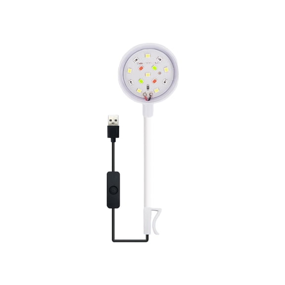 LED Aquarium Light, Grow Light Aquarium Plant Lighting Rotatable Clip On Lamps for Small Fish Tank, Landscape Lighting (White)