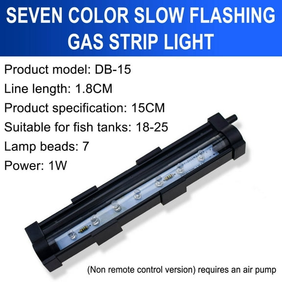 LED Aquarium Light Submersible, IP68 Waterproof Fish Tank Light with Suction Cup for Turtle Tank Shrimp Pond - Colorful Slow Flash, Energy Efficient