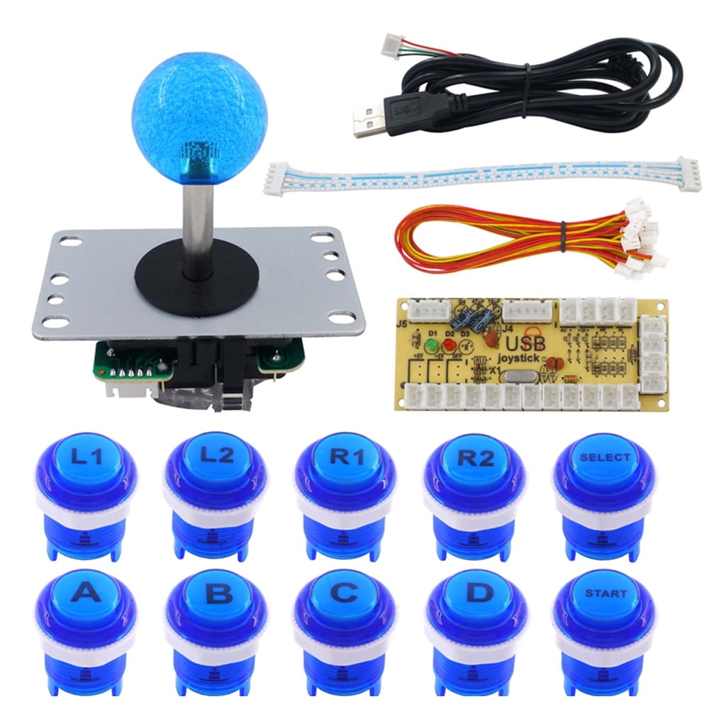 LED Arcade Joystick Button DIY Kit Zero Latency USB Encoder to PC 5 Pin
