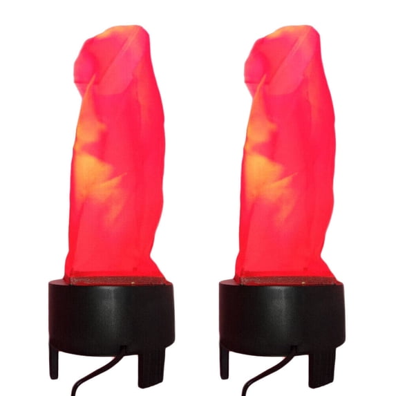 LED Artificial Fake Fire Flame Light 3D Flickering Fire Flame Electronic Flame Night Light Prop Simulated Flame Lamp for Halloween Christmas Night Clubs Party Decoration, 2 Pack