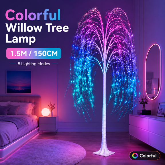 LED Artificial Willow Tree Light,188LED RGB 16 Color Changing USB Powered Fairy String Light Tree, Indoor Decorative Lighted Tree for Party Wedding Holiday Home Bedroom Decor
