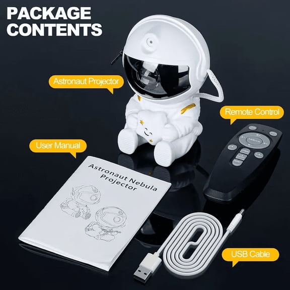 LED Astronaut Galaxy Projector Lamp,Includes Remote Control,8 Patterns,Adjustable LED Nebula & Aurora Effects,Ceiling Light for Bedrooms,Living Rooms,Party Decor And Gifts ,Birthday,Christmas.White