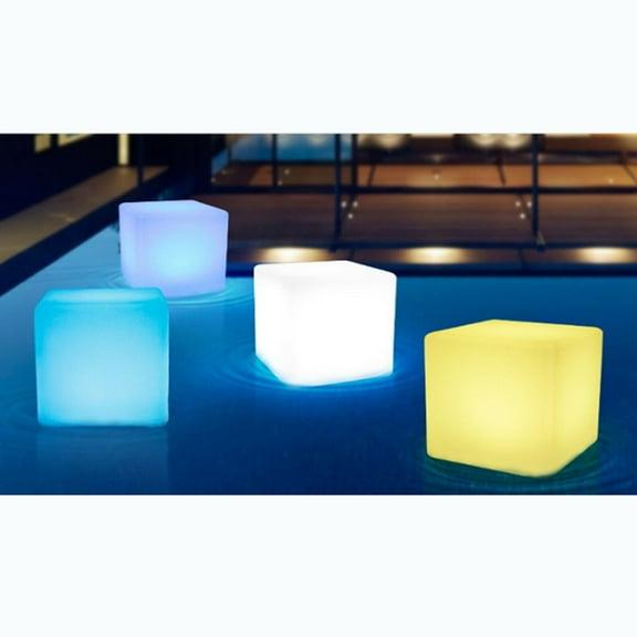 LED Atmosphere Light Stool Outdoor Color Changing LED Light Stool With Remote Control Size Optional With Rechargeable Battery 110 V (43 cm) (40 cm)