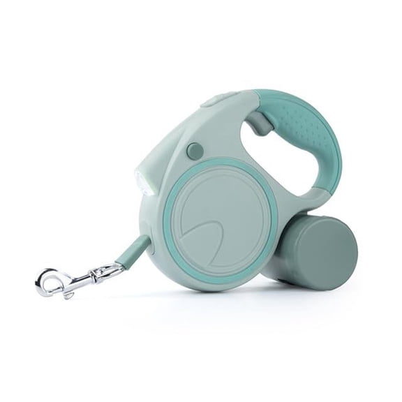 LED Auto Retractable Dog/Cat Leash with Waste Bag Storage
