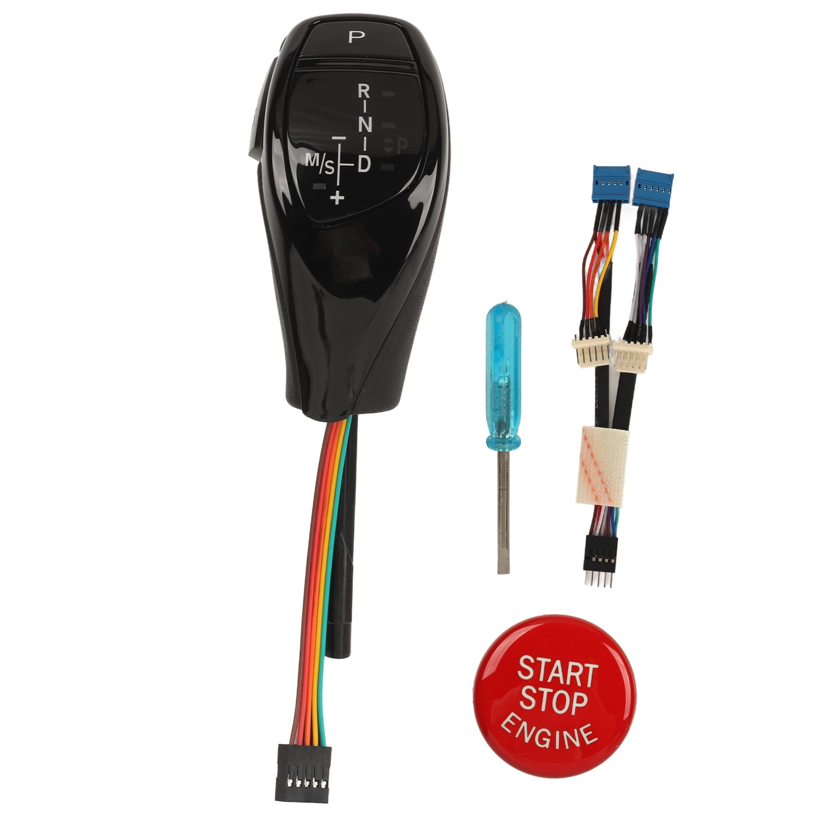 LED Automatic Gear Shifter Knob Thumb Type Red Start Button Automatic