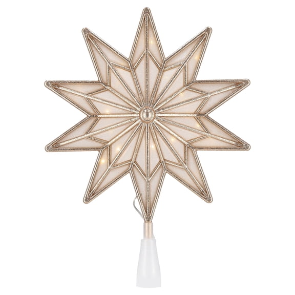LED Snowflake Christmas Tree Topper, Gold, 13", by Holiday Time