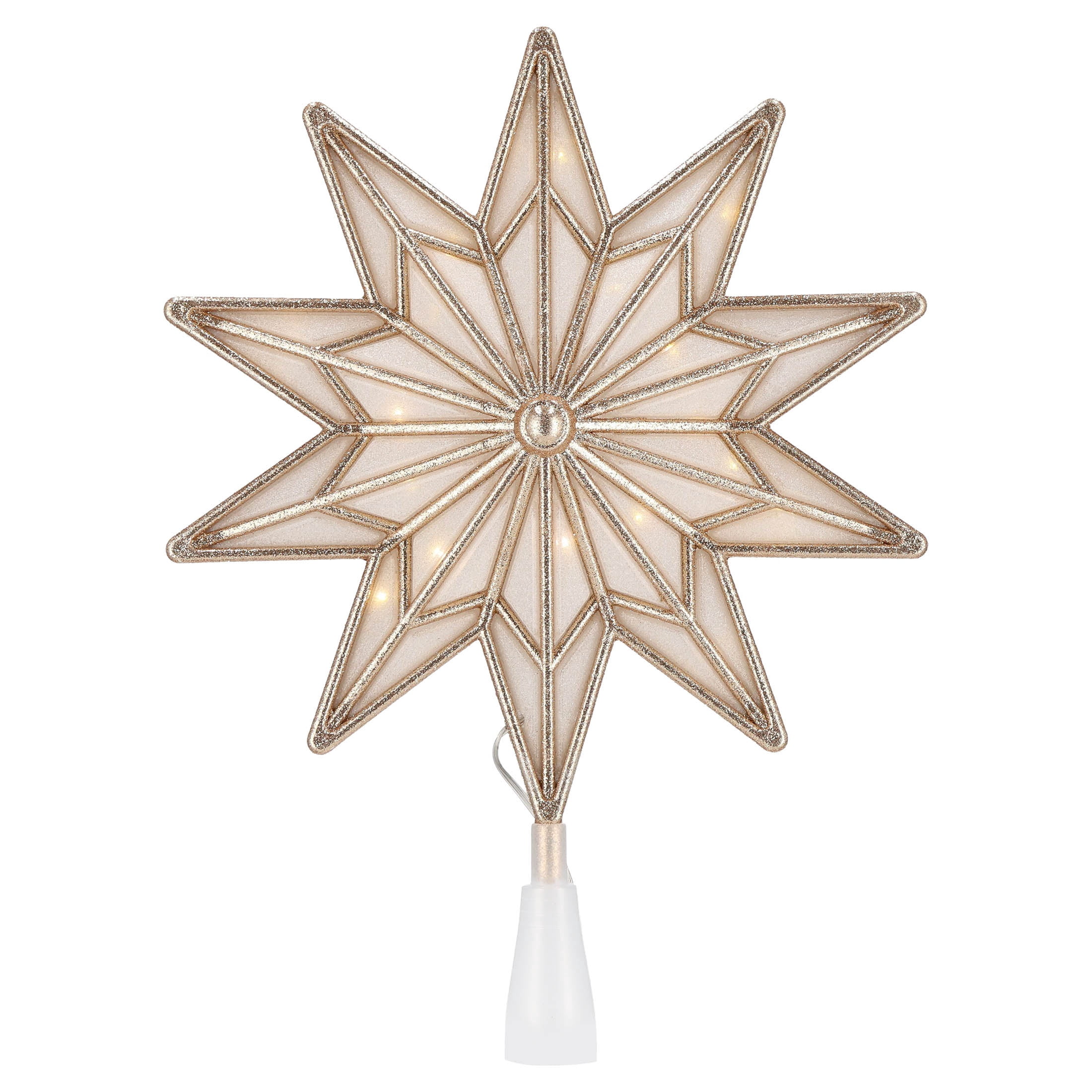 LED Snowflake Christmas Tree Topper, Gold, 13", by Holiday Time
