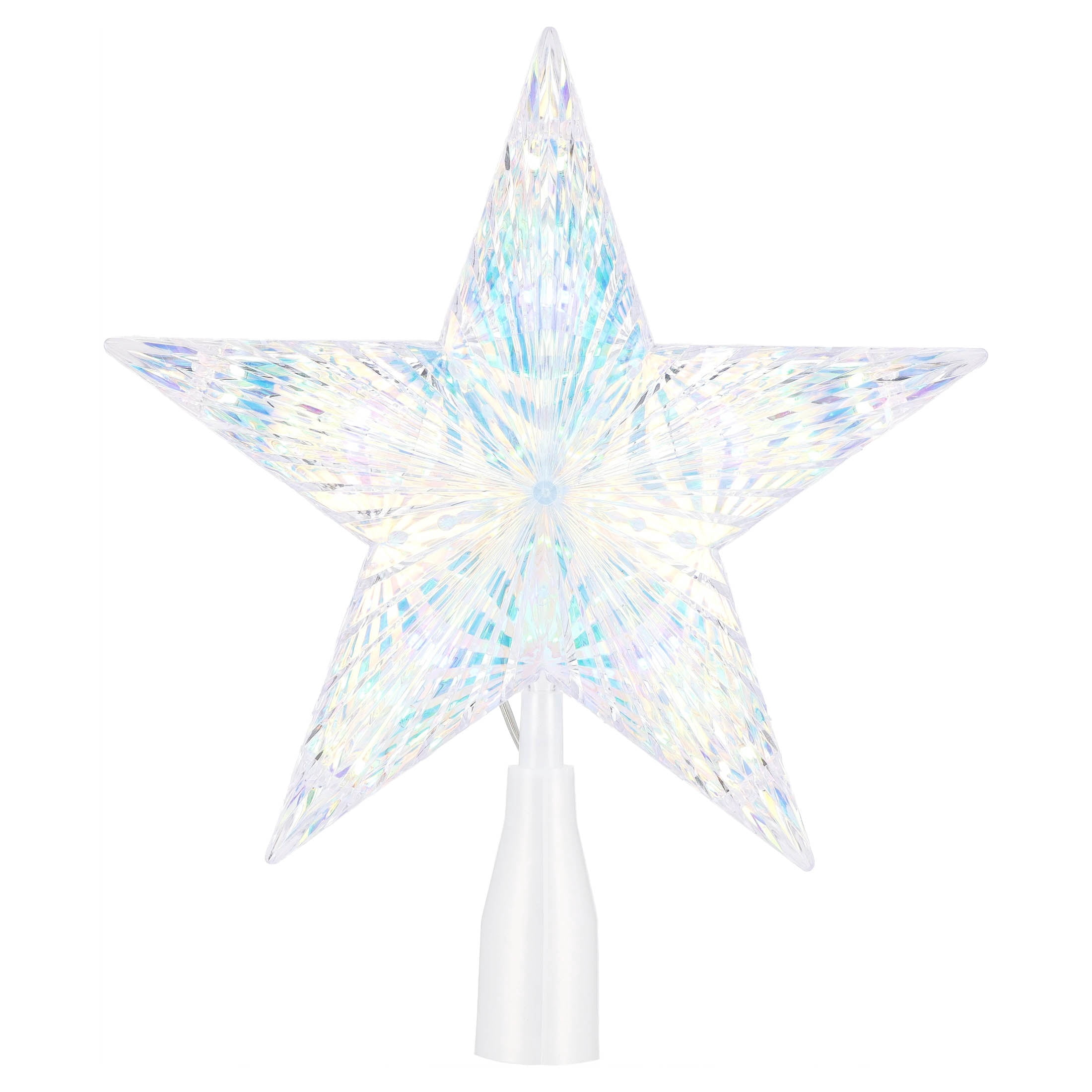LED Prismatic Star Christmas Tree Topper, Iridescent, 10", by Holiday Time