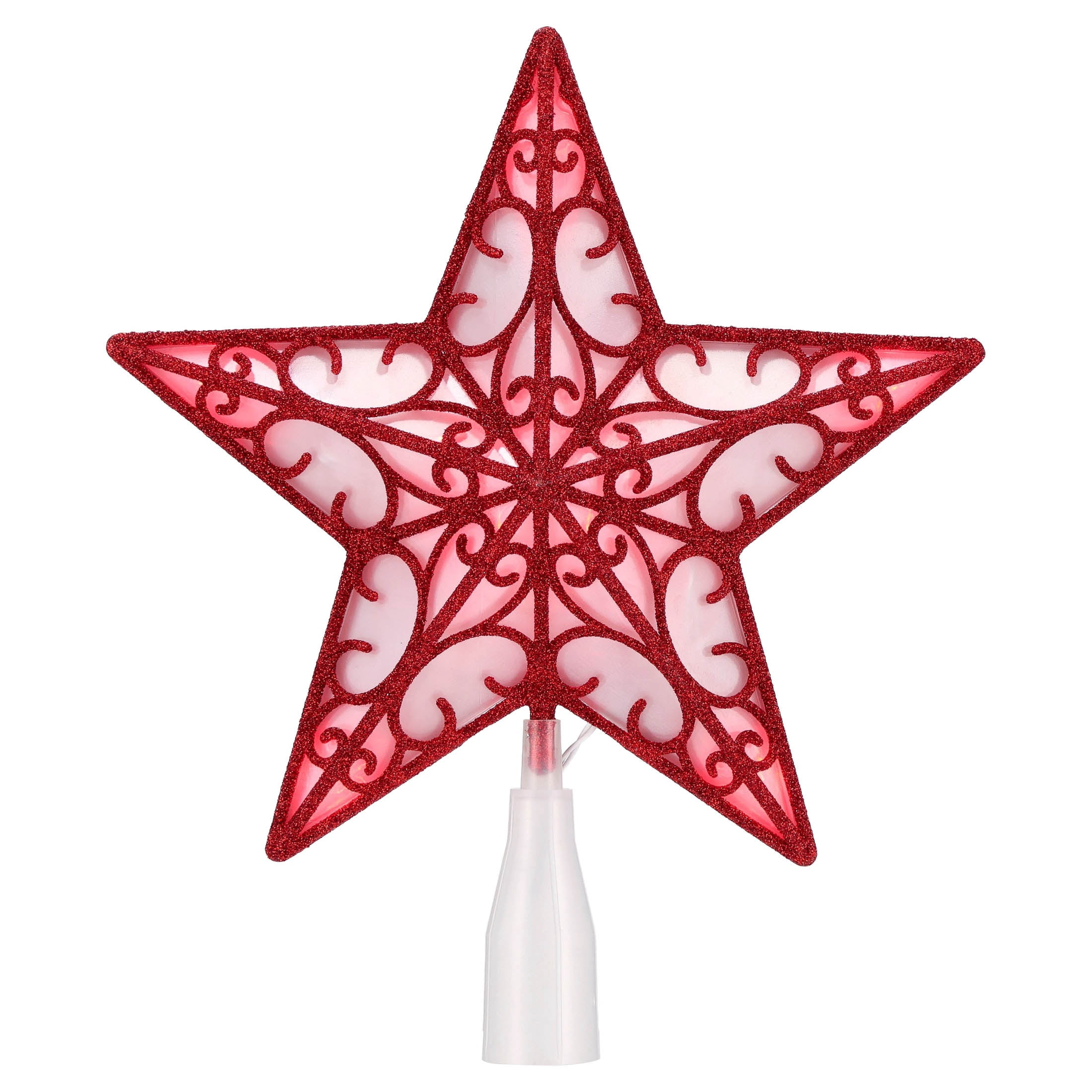LED Star Christmas Tree Topper, Red, 9", by Holiday Time