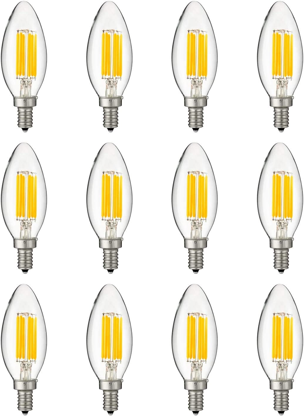 LED B11 Filament Style Chandelier Light Bulb, Torpedo Tip, 5.5 Watts ...