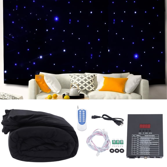 LED Backdrop 10ft x 13ft LED Stage Sky Cloth Background Blue and White Star Curtain DMX Control