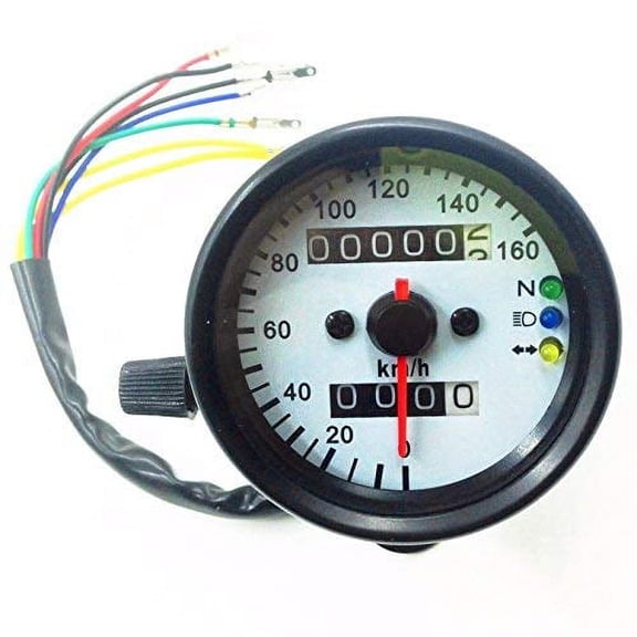 LED Backlight Signal Motorcycle Odometer KMH Speedometer Gauge CB Cafe Racer XL
