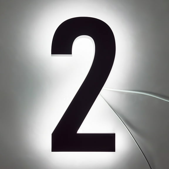 LED Backlit House Number Light, 7-inch Address Display for Villa, Hotel, Outdoor Waterproof, Easy Installation, Continuous Lighting for Over 26 Hours, IP44 Rated