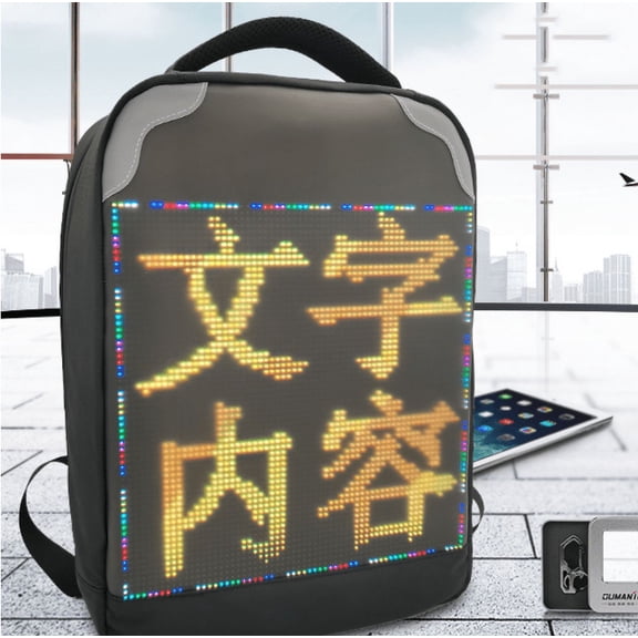 LED Backpack DIY Text Animation Cool Outdoor Bag Outdoor,16inch