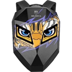 LED Backpack, Hard Case Motorcycle Bag, Scooter eBike Backpack Cyber Style Gift, Tiger Dongdong, 19inch