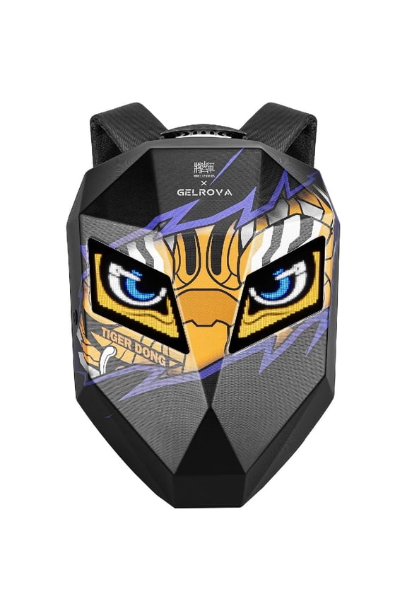 LED Backpack, Hard Case Motorcycle Bag, Scooter eBike Backpack Cyber Style Gift, Tiger Dongdong, 19inch