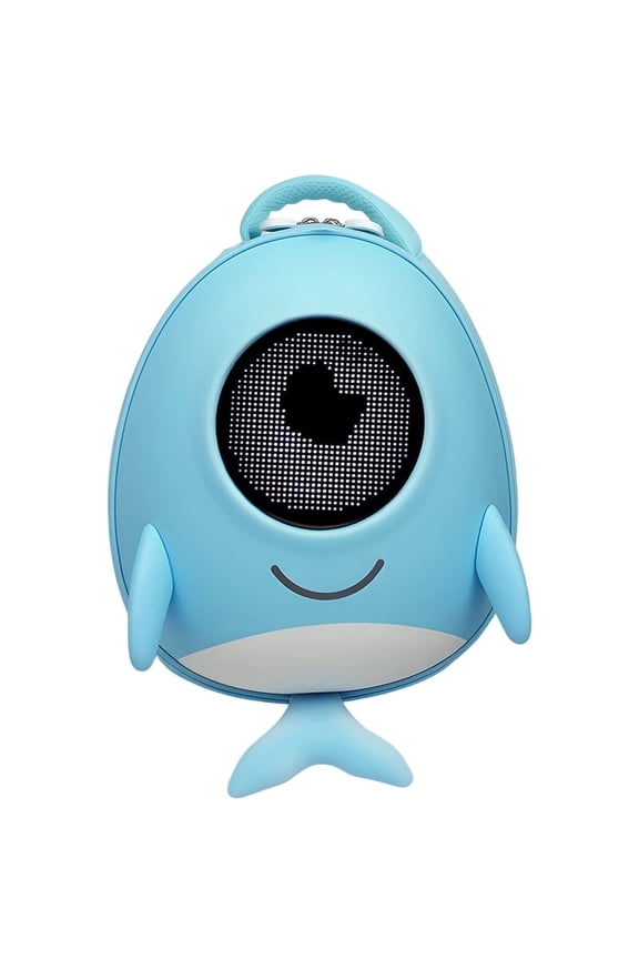 LED Backpack with Smart Display, Cute Dolphin Shaped Hard Shell Backpack, Adjustable Toddler Backpack with Anti-Slip Chest Buckle