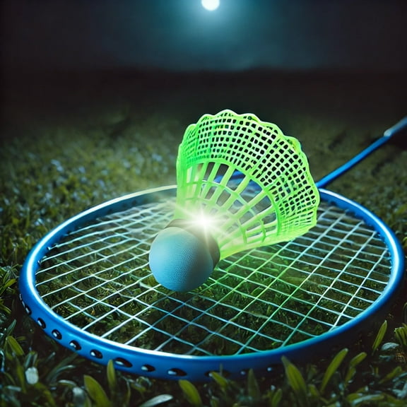 LED Badminton - LED Badminton Racket Set with Bright Lights for Nighttime Play, Durable & Strong Grip, Easy Assembly, Perfect for Park or Beach, Measures 8.10 x 0.50 x 2.50