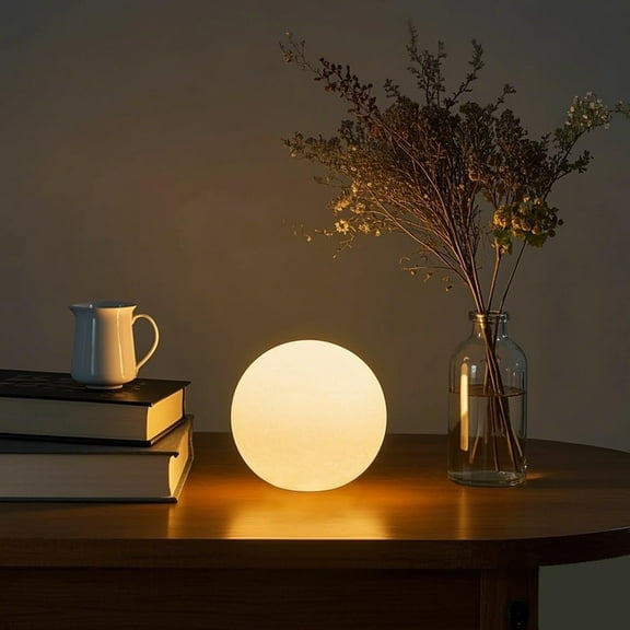 LED Ball Light, 6-inch Glowing Orb Light, Recharable Globe Lamp, Dimmable Mood Lights W/Remote, Waterproof Ambient Lighting Lamp for Desk Bedroom Bathroom Patio