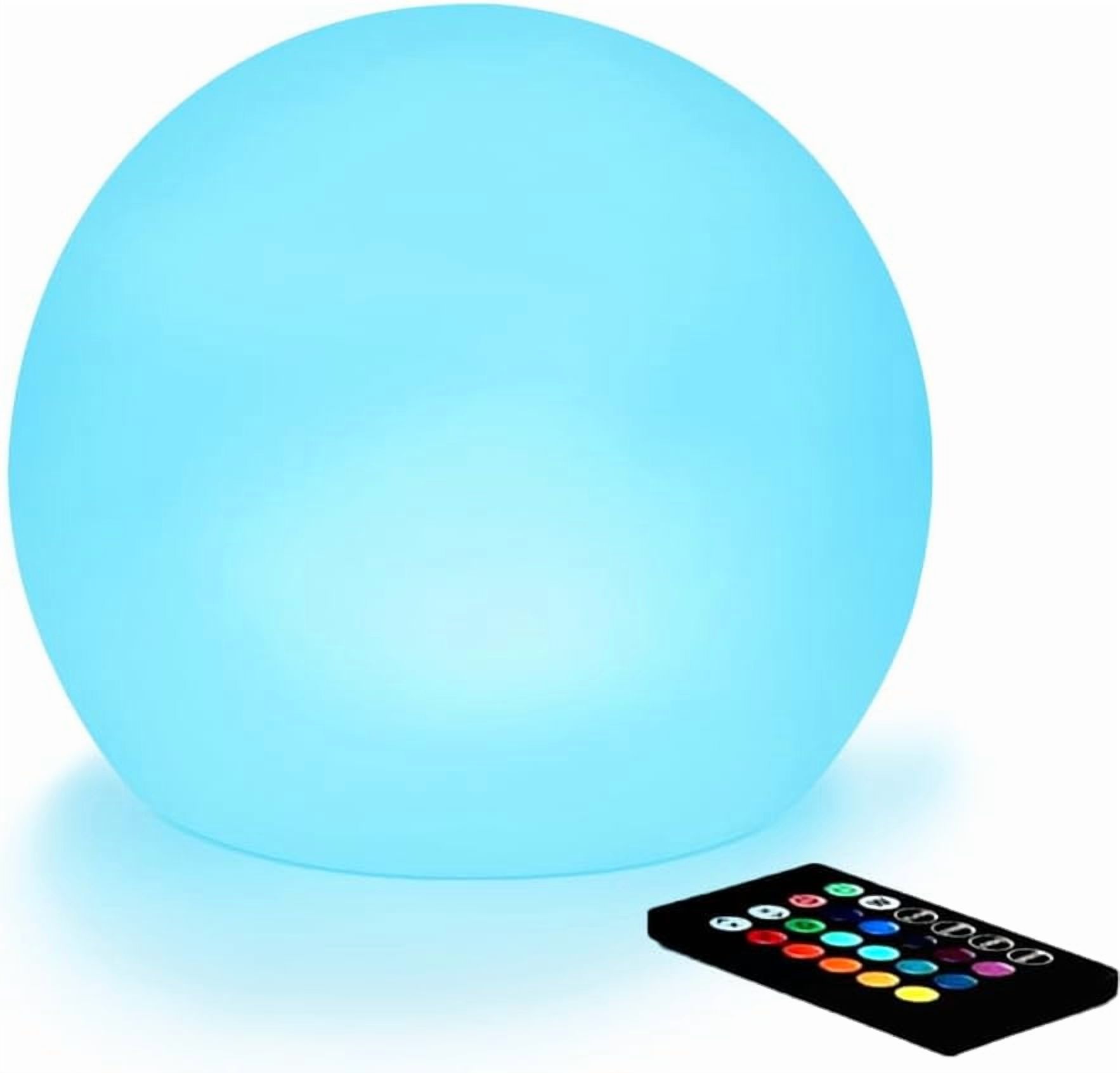 LED Ball Light, 6-inch Glowing Orb Light, Rechargeable Globe Lamp, Dimmable Mood Light W/Remote, Waterproof Ambient Lighting Lamp for Desk Bedroom Bathroom Patio