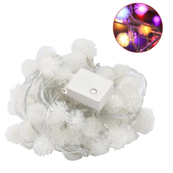 LED Ball String Lights – Dandelion Design, Plastic Battery-Operated with 2xAA Battery Case, Indoor & Outdoor Decor for Christmas and Special Occasions