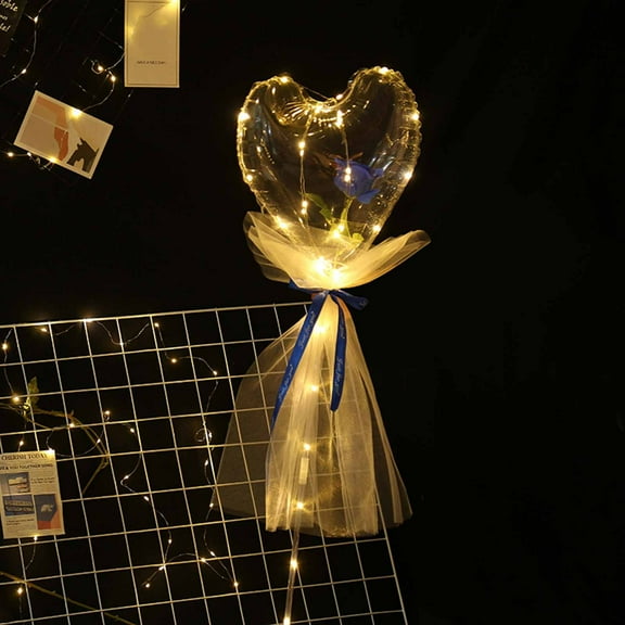 LED Balloon Bouquet Valentine's Day Mother's Day Gift for Your Lover Family,DIY Led Rose Flower Luminous Balloon,Wedding and Home Decoration,Birthday Gift for girlfriends Light Up Bobo Balloons