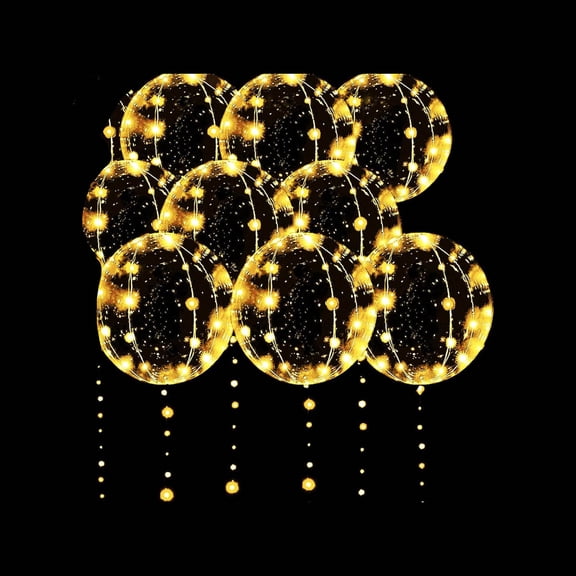 LED Balloons, Light Up Balloons Clear Helium Bobo Balloon, Glow Bubble Balloons with String Lights for Valentines Day Halloween Christmas Wedding Birthday Party Decoration