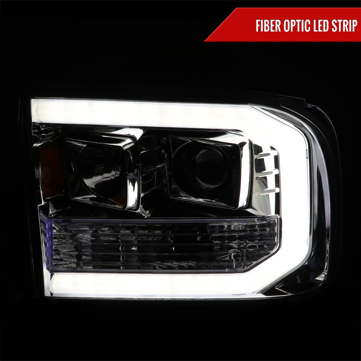 Pair Of CPW Bumper Fog Lights For 1999-2004 Ford F-250 F350 - Clear Lens, Black Housing, Halogen, DOT