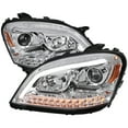 thumbnail image 1 of LED Bar Projector Headlights w/ Sequential Turn Signal Lights (Chrome Housing/Clear Lens) Made for and Compatible with 2006-2008 Mercedes Benz W164 ML Class, 1 of 4