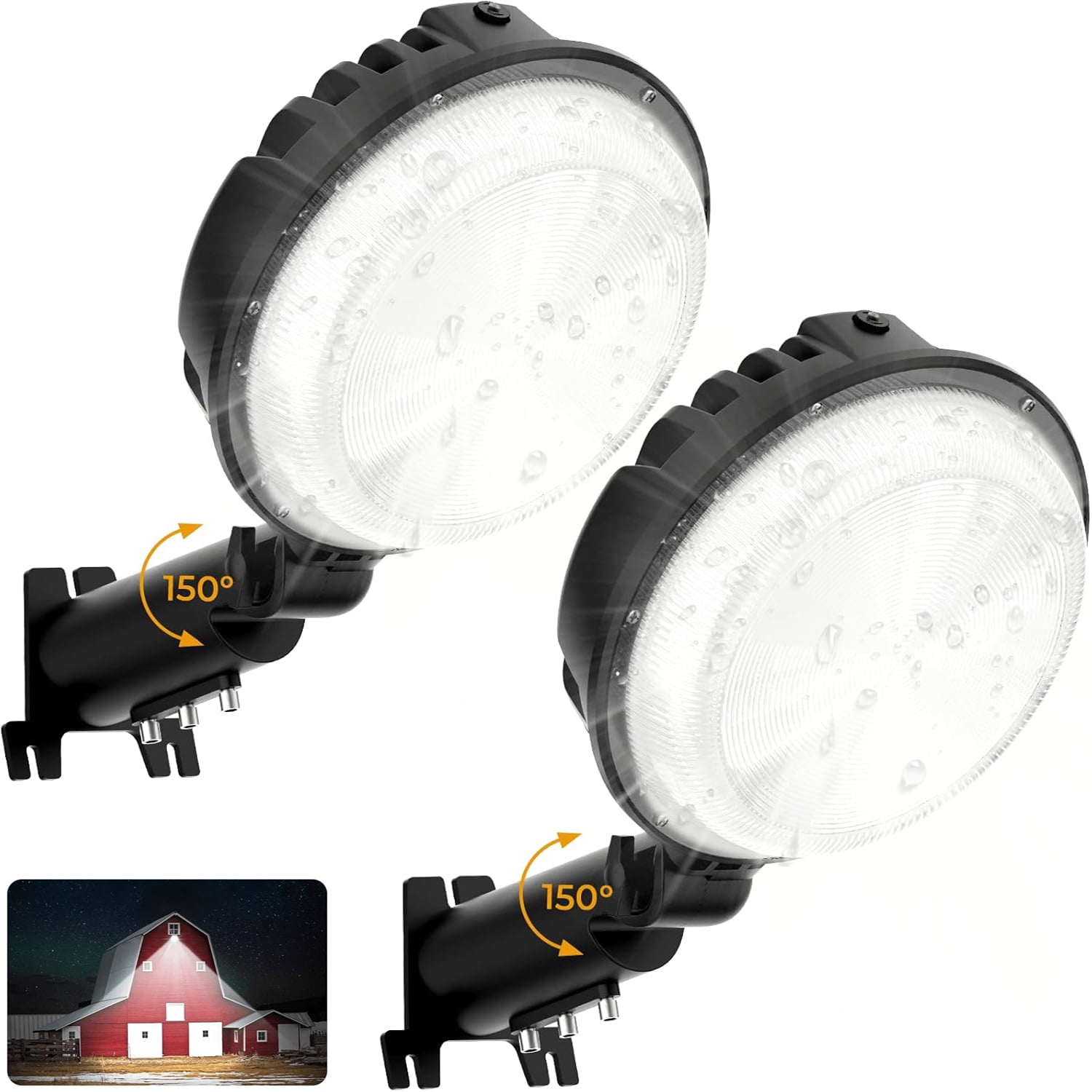 LED Barn Light, 150W 20000LM Patio Area Light, Dusk to Dawn Outdoor Lighting 6500K Adjustable Angle IP68 Waterproof Street Light for Farmhouse/Garage