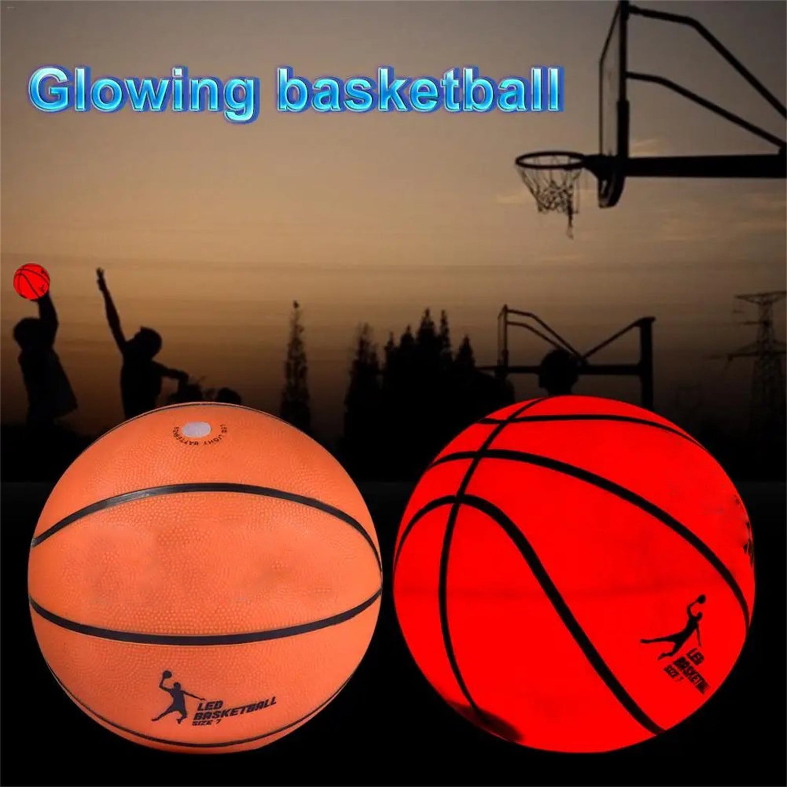 LED Basketball with Flashing Lights - Motion-Activated Red LEDs, Auto ...