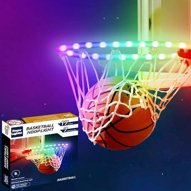 LED Basketball Hoop Light, Remote Control Waterproof Basketball Rim