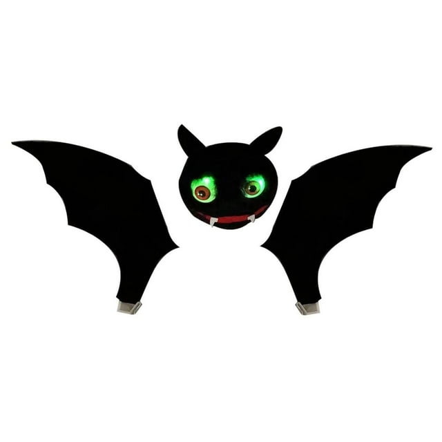 LED Bat Car Decoration LED Light up Halloween Car Bat Wings Decorations Black Bats Window