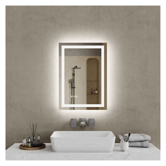 20"x28" LED Bathroom Mirror, Front-Lit and Back-Lit, 3 Color Tem Adjustable, Brightness Memory, Anti-fog LED Vanity Mirror[Unable to ship on weekends]