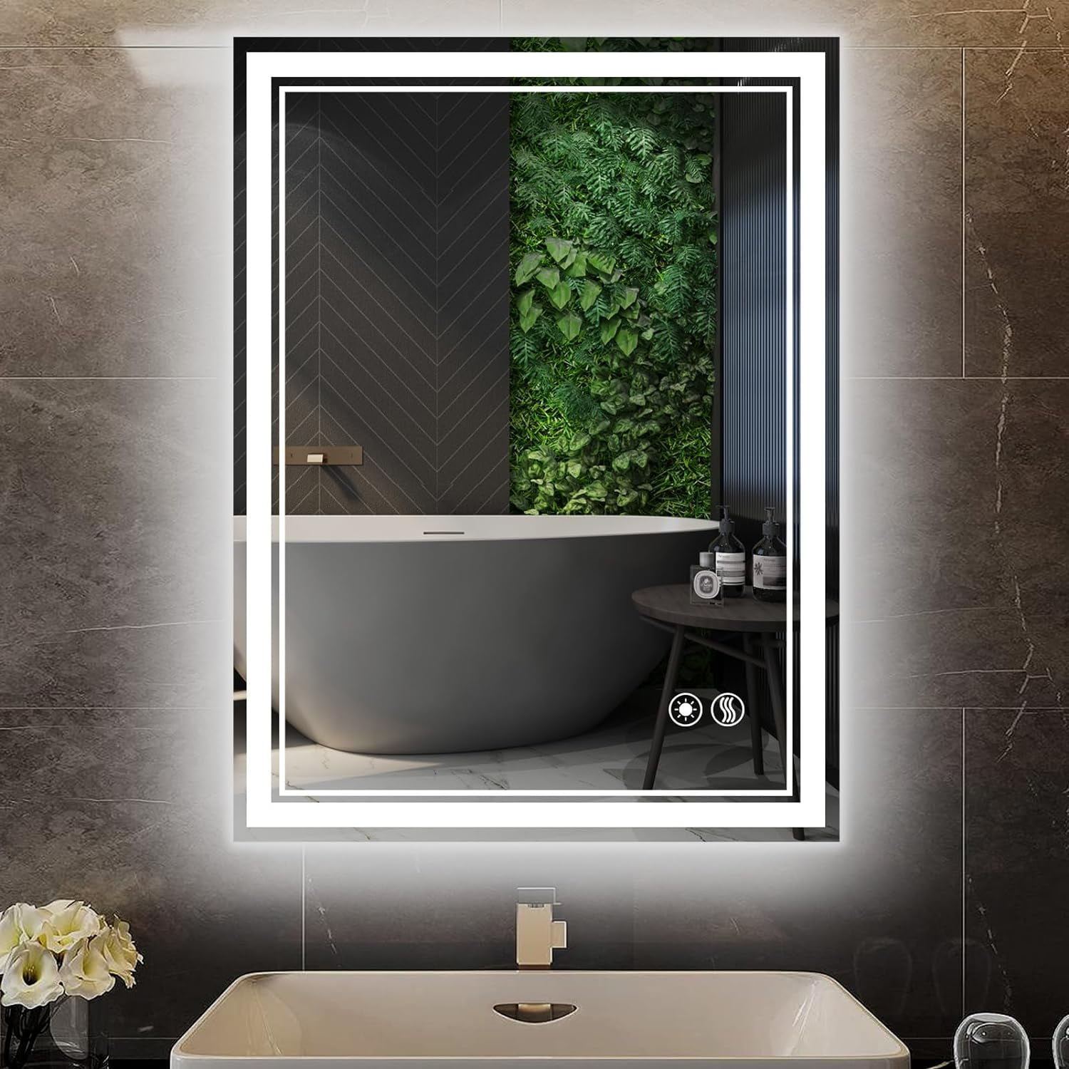 LED Bathroom Mirror 24 x 32'' Anti-Fog Bathroom Mirror with LED Lights ...