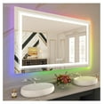 thumbnail image 1 of LED Bathroom Mirror 55"x36" with RGB Backlit and Front Light, Stepless Dimmable LED Mirror, Anti-Fog, Shatter-Proof, Memory Function, 1 of 7