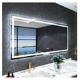 thumbnail image 1 of LED Bathroom Mirror 72"x 32", Front Lit and Backlit with Lights, Stepless Dimmable, Anti-Fog, Shatter-Proof, Memory Function, 3 Colors Lighted Vanity Mirror for Horizontal/Vertical Use, 1 of 7