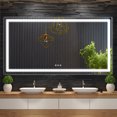 thumbnail image 1 of LED Bathroom Mirror with Front and Backlit Lights,Anti-Fog Lighted Vanity Mirror,Large Dimmable Wall Mirrors,3-Color Modes,Shatter-Proof,Horizontal/Vertical Makeup Mirror,Double LED Vanity Mirror, 1 of 9