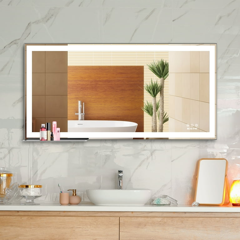 LED Bathroom Mirror Led Mirror Lighted Wall Mounted Mirror LED Vanity Mirror Smart Large Bathroom Mirrors Makeup Mirror with Lights Waterproof
