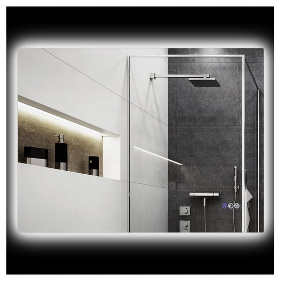 LED Bathroom Mirror with Lights, 37x35 Inch Backlit Vanity Mirror - Anti-Fog, Dimmable, Color Temperature, Memory Function, Vertical/Horizontal Mounting
