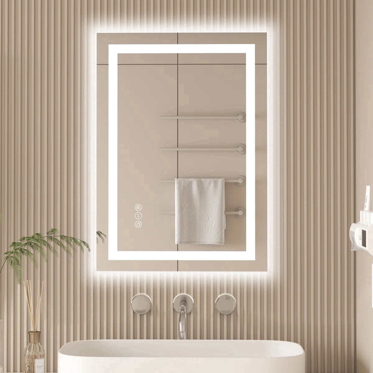 LED Bathroom Mirror with Lights, Anti-Fog, Dimmable, Backlit + Front Lit, Lighted Bathroom Vanity Mirror for Wall, Memory Function, Tempered Glass, Shatter-Proof, ETL Listed 24x30 in