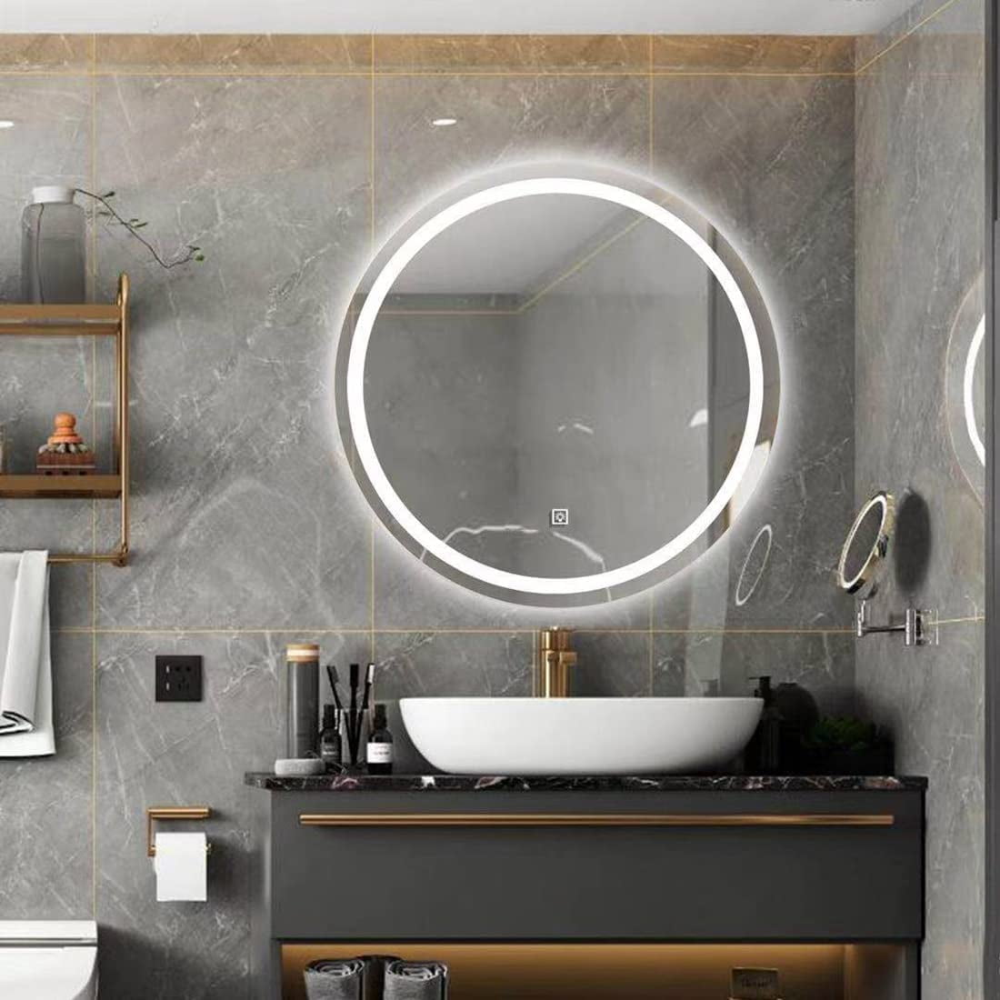 LED Bathroom Mirror Round,circle Mirror,vanity Mirror With Lights ...