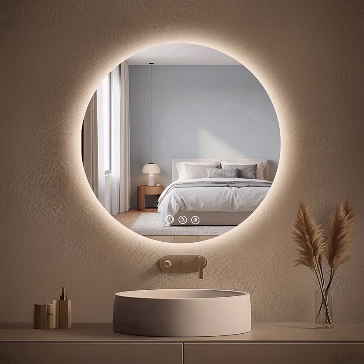 LED Bathroom Mirror with Lights, 72x36 in Vanity Mirror for Wall with Memory Function Anti-Fog Tempered Glass