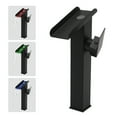 thumbnail image 1 of LED Bathroom Sink Faucet Waterfall Vessel Vanity Single Handle Sink ABS Frother, 1 of 13