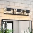 thumbnail image 1 of LED Bathroom Vanity Light 3-Light Matte Black Acrylic Modern Lighting Fixtures Smoke Design 3000K Wall Lights Fixture Over Mirror, 1 of 9